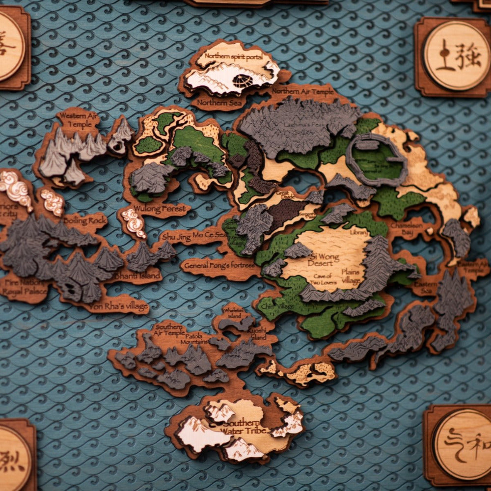 Avatar: Die letzte Airbender 3D -Holzkarte – ZeWood