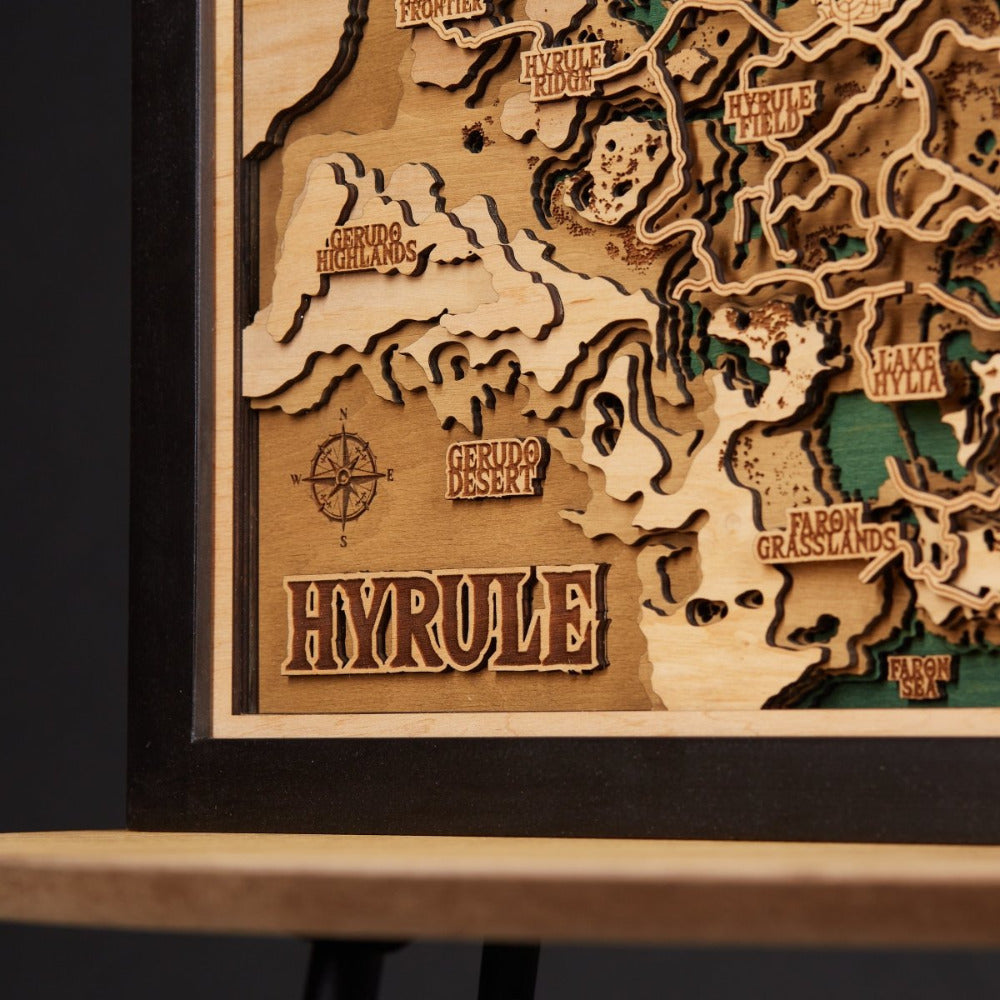 Artist creates 3D wooden masterpiece of Zelda: Breath of the Wild map