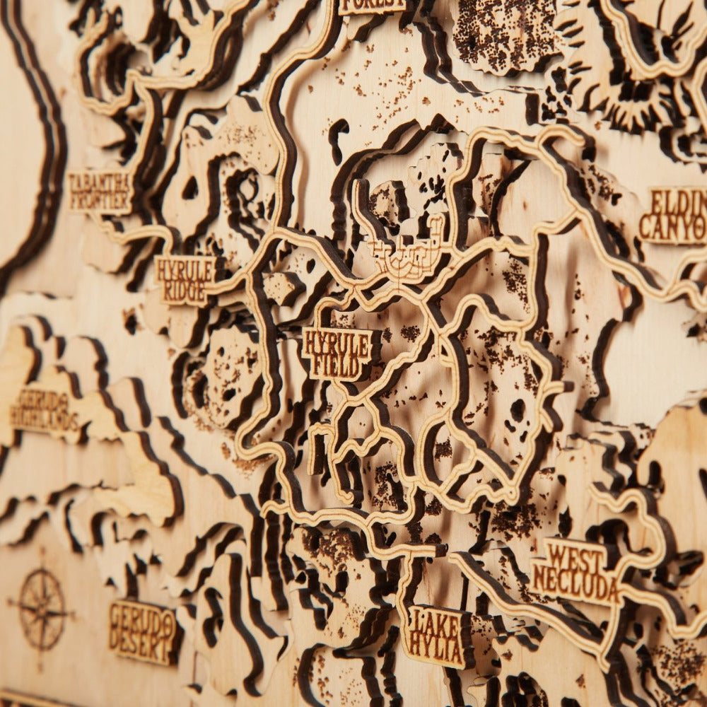 Artist creates 3D wooden masterpiece of Zelda: Breath of the Wild map