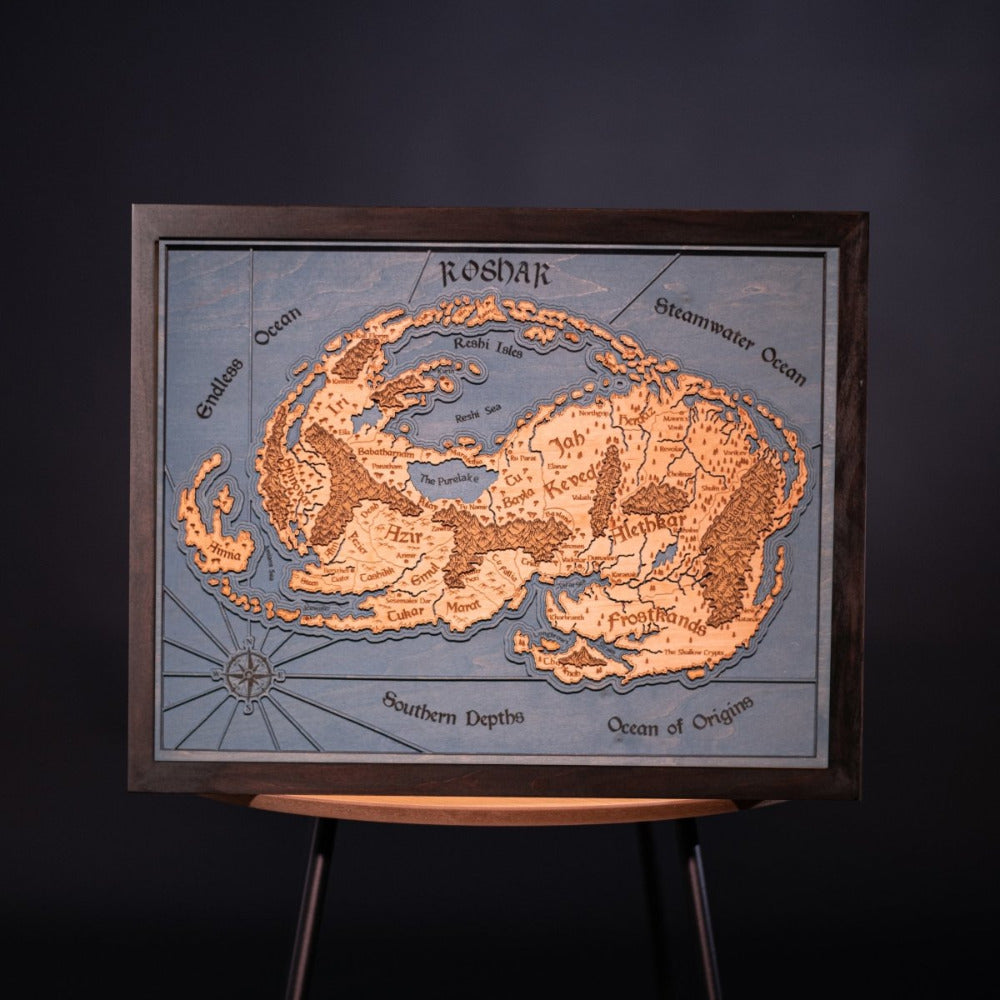 Custom Fantasy 3D World Wooden Map – ZeWood